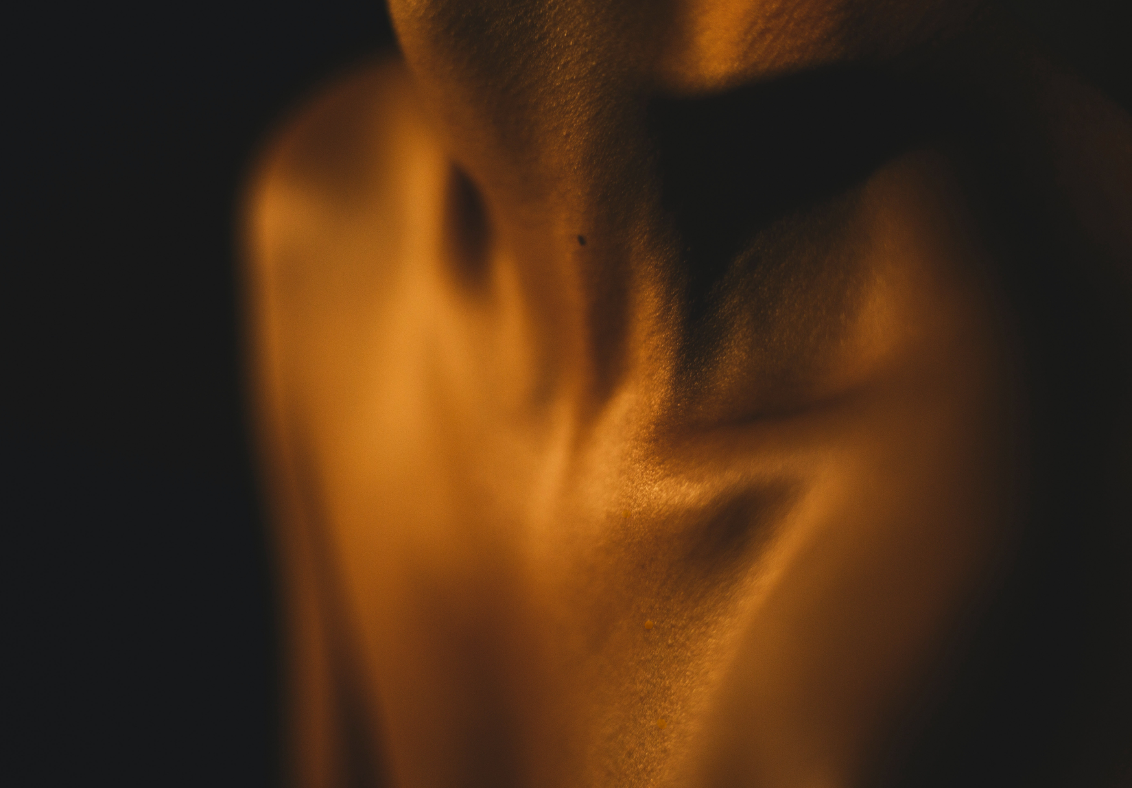 Closeup of a woman's collarbone
