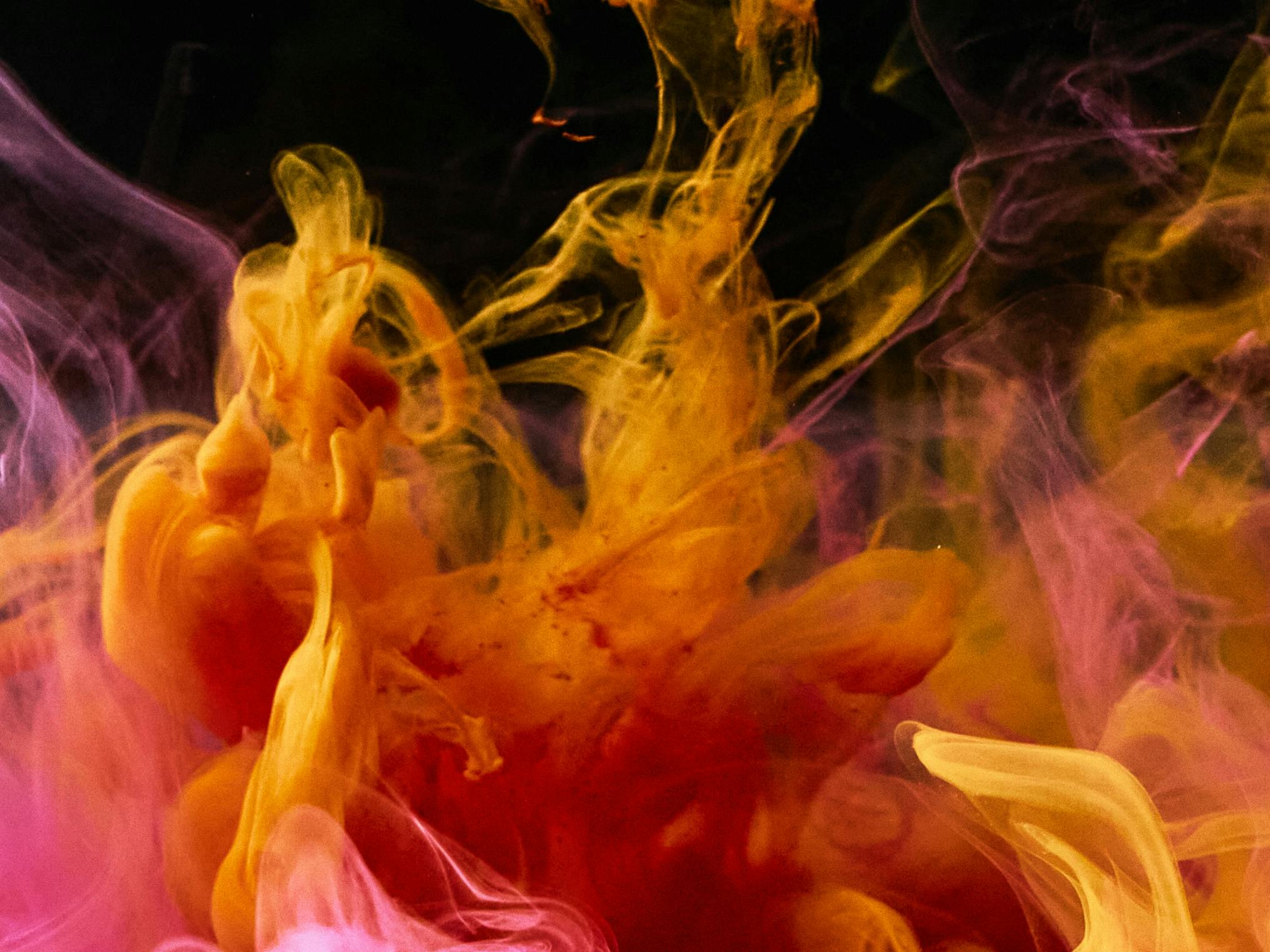 High speed photography of colorful ink diffusion in water